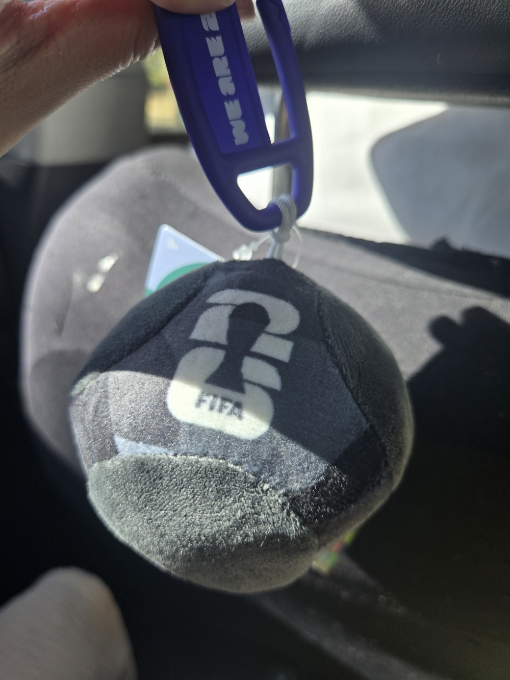 Black Plush Keychain with White FIFA Logo